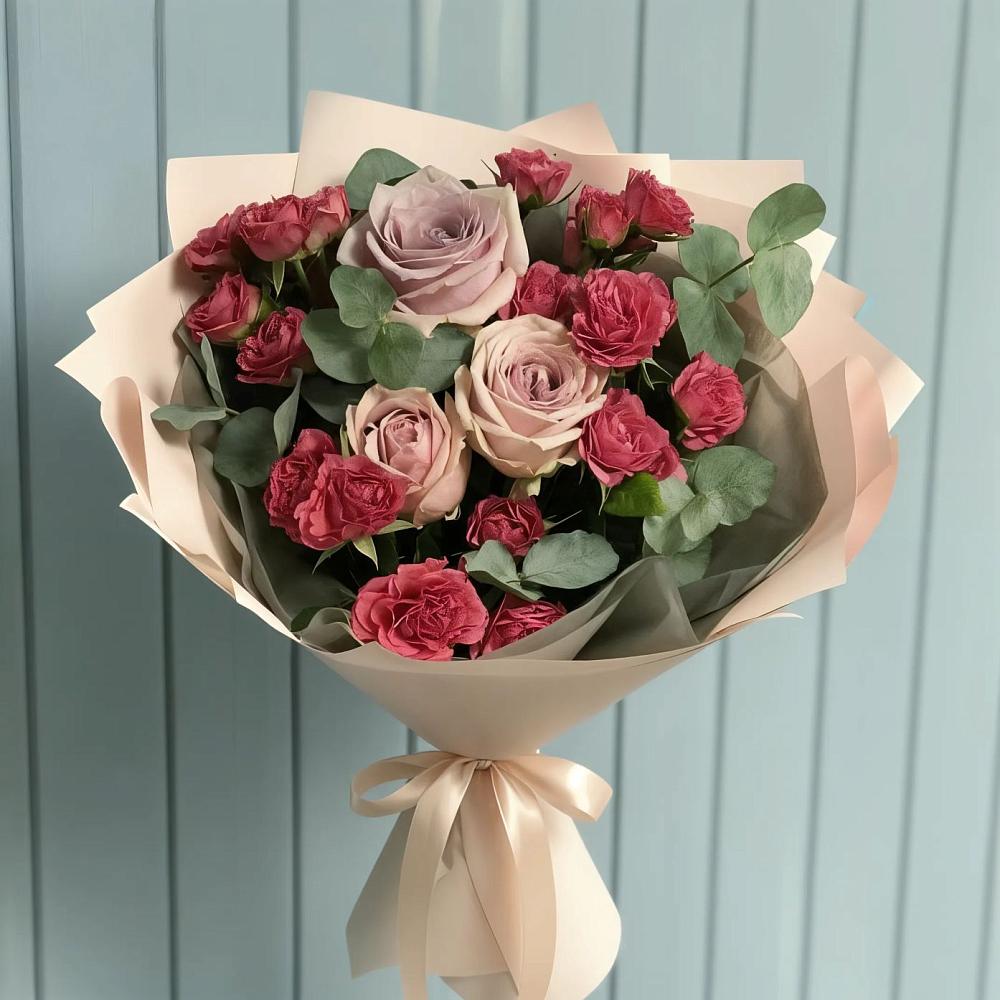Букет цветов из: Гвоздики и Розы в Волжанце