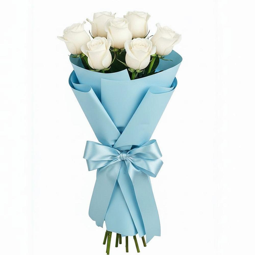 Букет 7 белых роз Проуд в Волжанце