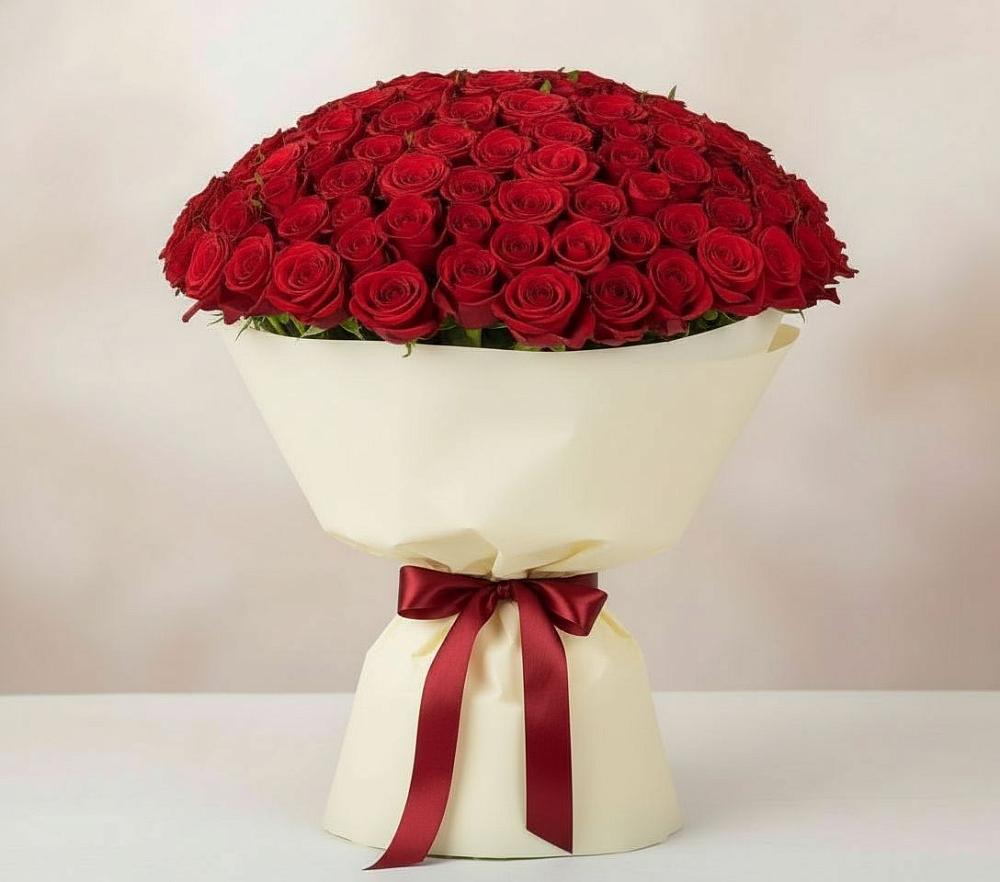 Букет 101 Красная роза Милано в Волжанце