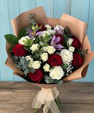 Букет цветов из:  Розы и Альстромерии #REPLACE_PRED# Волжанце