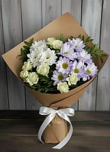 Букет цветов из:  Хризантемы и Розы в Волжанце