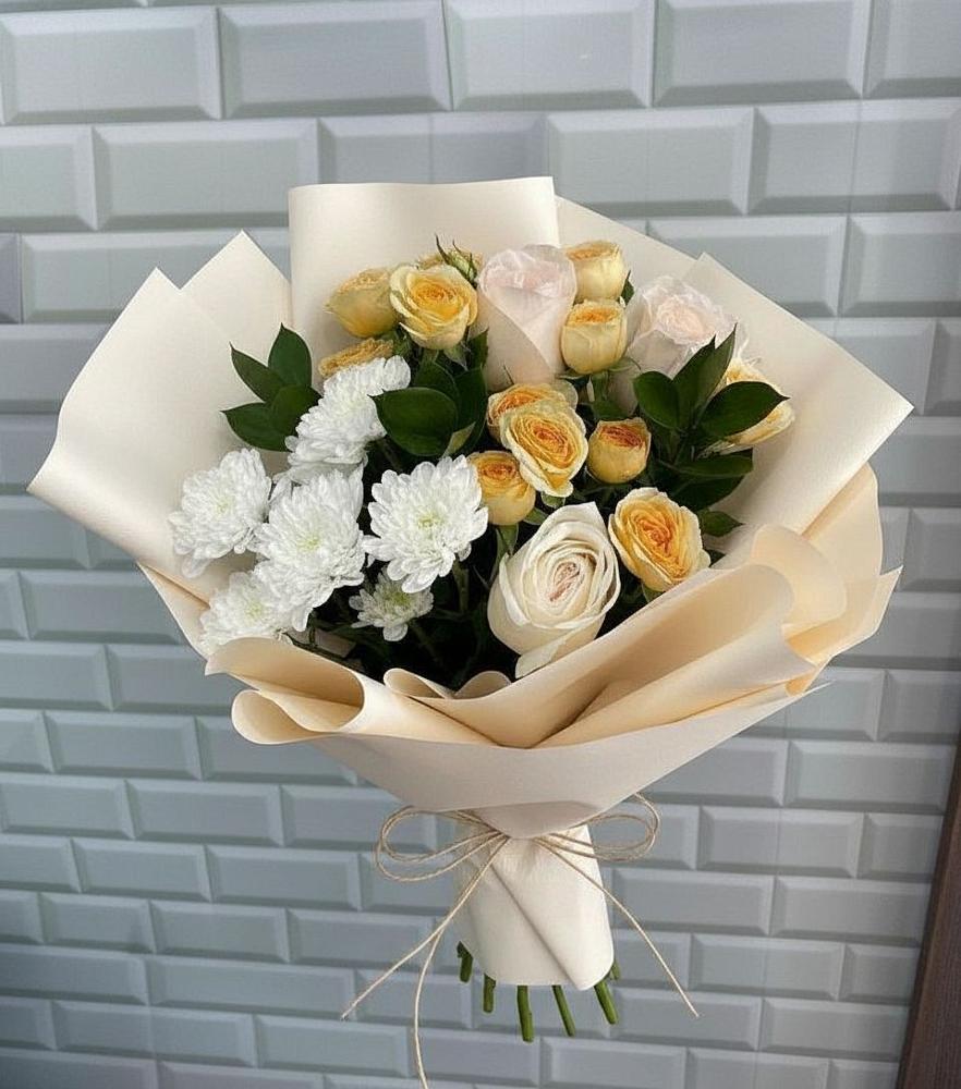 Букет цветов из: Розы и Хризантемы в Волжанце