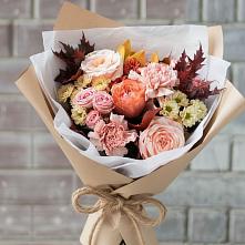 Букет цветов из:  Гвоздики, Хризантемы и Розы в Волжанце