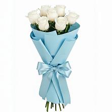 Букет 7 белых роз Проуд в Волжанце