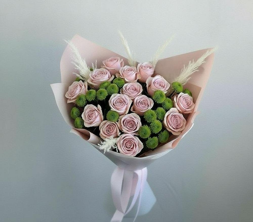 Букет цветов из: Розы и Хризантемы в Волжанце